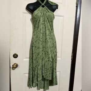 Taboo Asymmetrical Keyhole Halter Party Dress